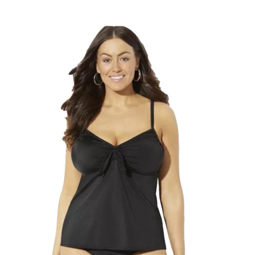 Swimsuit for All Tankini Top, Size 22D, Black